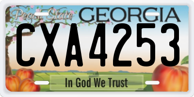 GA license plate CXA4253