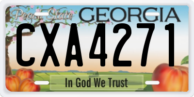 GA license plate CXA4271