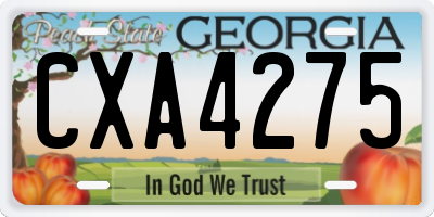 GA license plate CXA4275