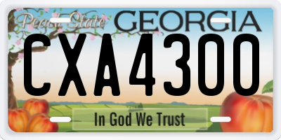 GA license plate CXA4300