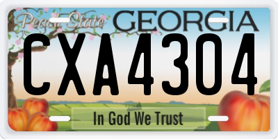 GA license plate CXA4304