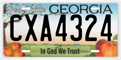 GA license plate CXA4324