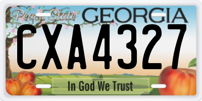 GA license plate CXA4327