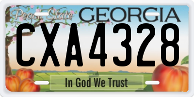 GA license plate CXA4328