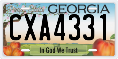 GA license plate CXA4331