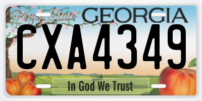 GA license plate CXA4349