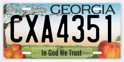 GA license plate CXA4351