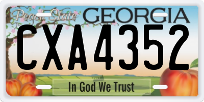 GA license plate CXA4352