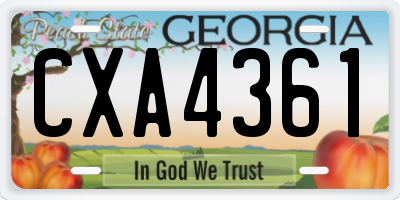 GA license plate CXA4361