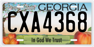 GA license plate CXA4368
