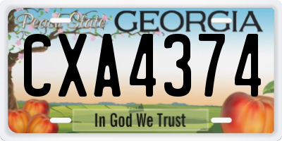 GA license plate CXA4374