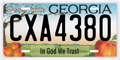 GA license plate CXA4380