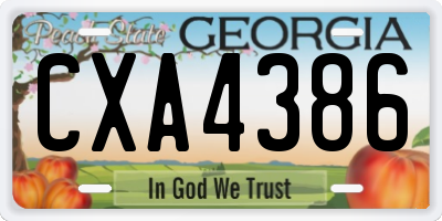 GA license plate CXA4386