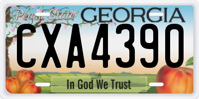 GA license plate CXA4390