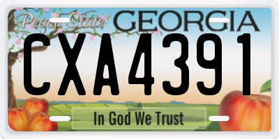 GA license plate CXA4391