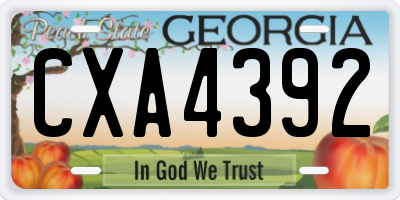 GA license plate CXA4392