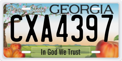 GA license plate CXA4397