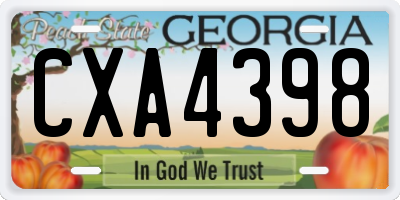 GA license plate CXA4398