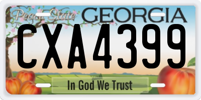 GA license plate CXA4399