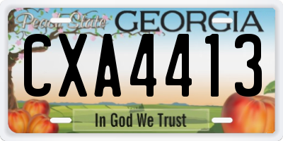 GA license plate CXA4413