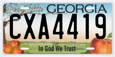 GA license plate CXA4419