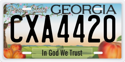 GA license plate CXA4420