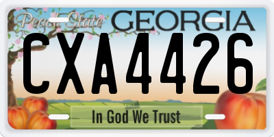 GA license plate CXA4426