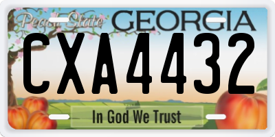 GA license plate CXA4432