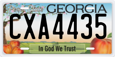 GA license plate CXA4435