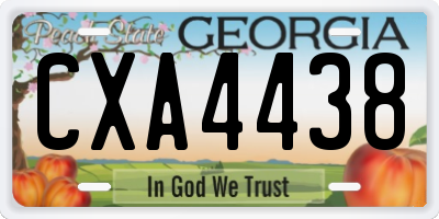 GA license plate CXA4438