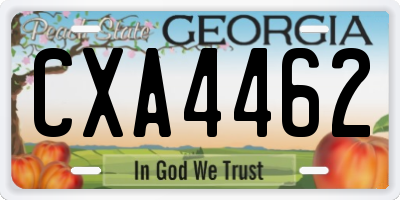 GA license plate CXA4462