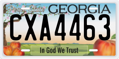 GA license plate CXA4463