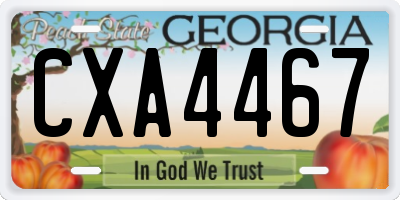 GA license plate CXA4467