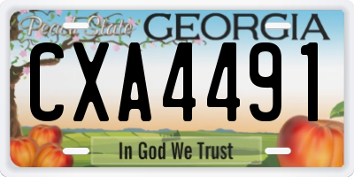 GA license plate CXA4491