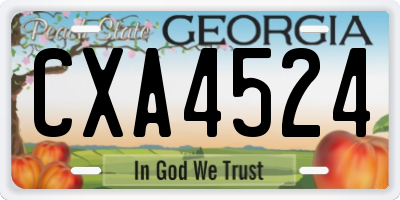 GA license plate CXA4524
