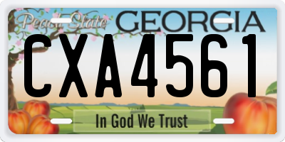 GA license plate CXA4561