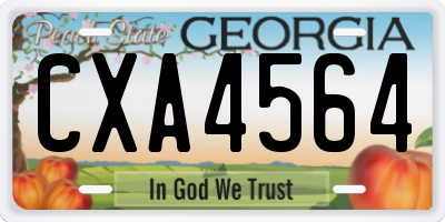 GA license plate CXA4564