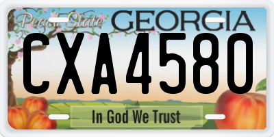 GA license plate CXA4580
