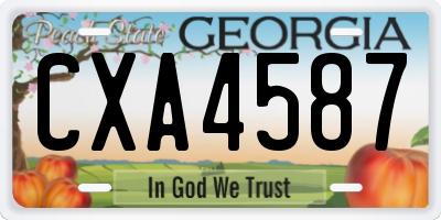 GA license plate CXA4587