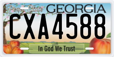 GA license plate CXA4588