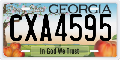 GA license plate CXA4595
