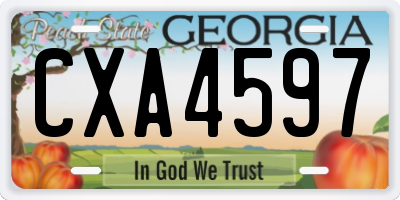 GA license plate CXA4597
