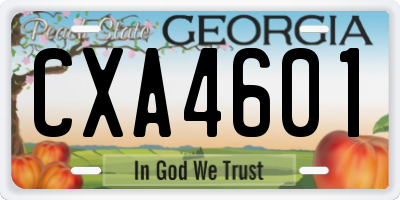 GA license plate CXA4601
