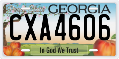 GA license plate CXA4606