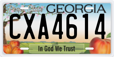 GA license plate CXA4614
