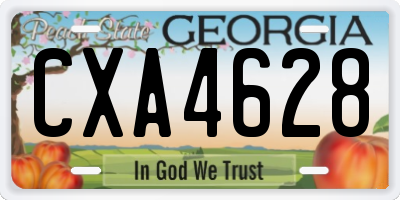 GA license plate CXA4628