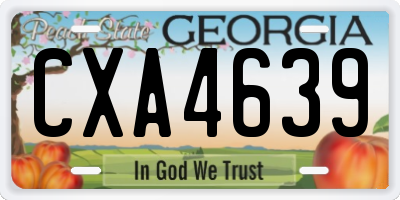 GA license plate CXA4639