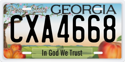 GA license plate CXA4668
