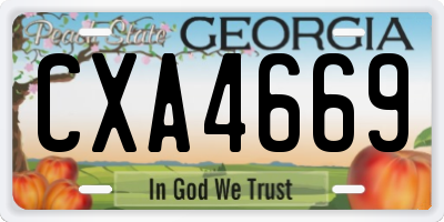 GA license plate CXA4669