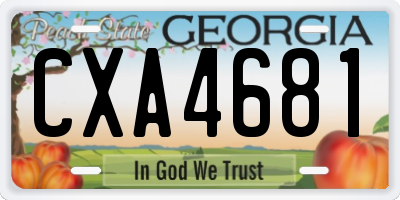 GA license plate CXA4681